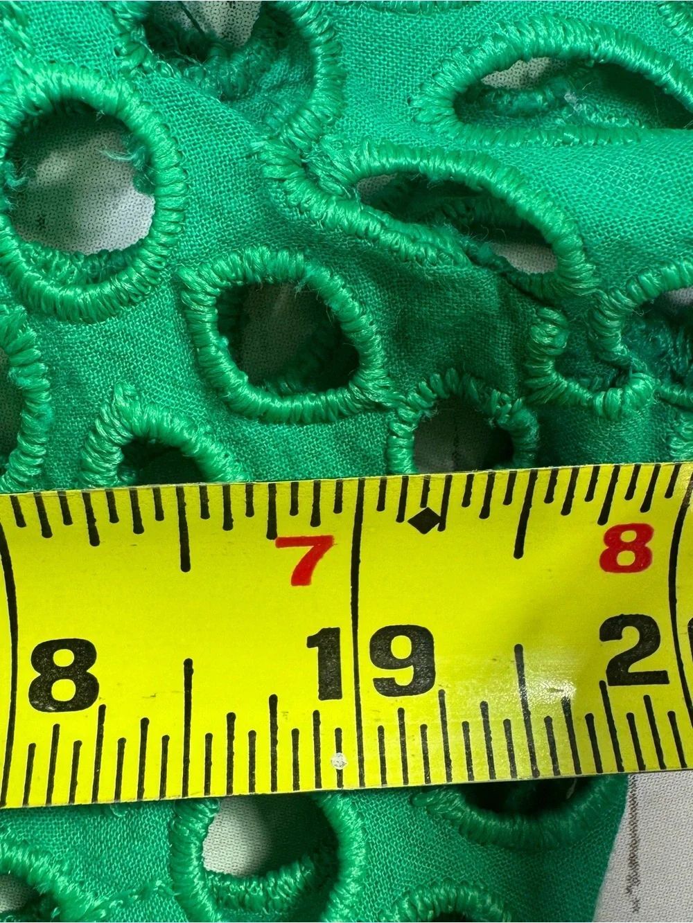 J.Crew Green Eyelet Lace Boho Peasant Blouse Cottagecore Resort Coastal Top M - Picture 11 of 13